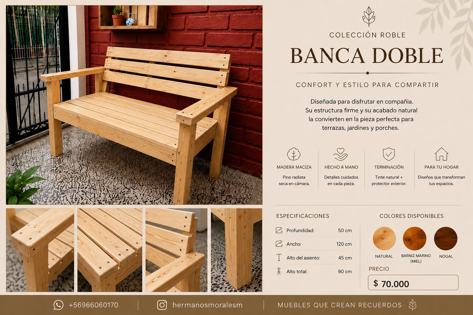 Banca doble natural